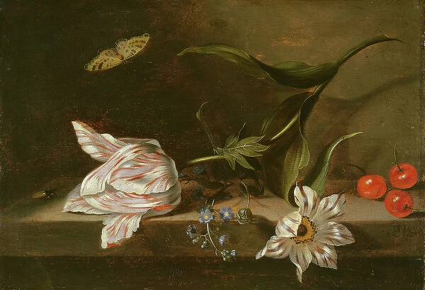 Flower Arrangement (oil on panel)