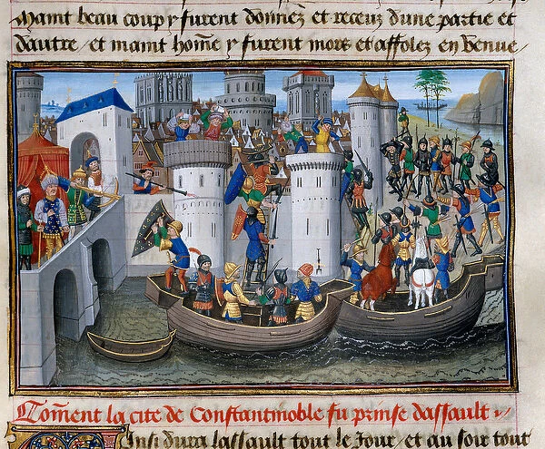 Fourth Crusade: view of the capture Constantinople by the Crusades in 1203-1204