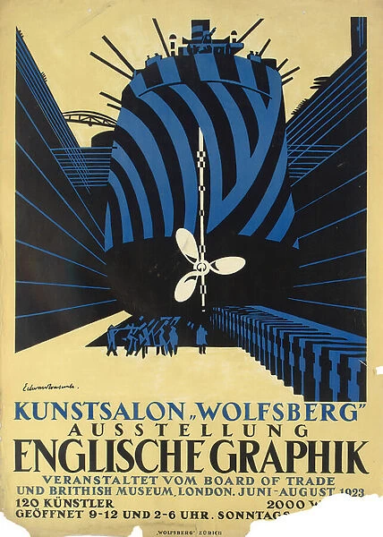 German poster for an exhibition of English Graphics for the Board of Trade and the British Museum, 1923, 1923 (colour lithograph)