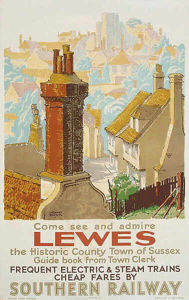 Lewes, poster advertising Southern Railway (colour litho)