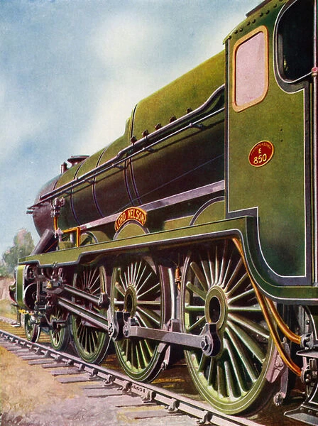 Lord Nelson, 4-6-0 steam locomotive of the Southern Railway (colour litho)