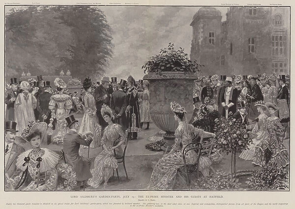 Lord Salisburys Garden-Party, 19 July, the Ex-Prime Minister and his Guests at Hatfield (litho)