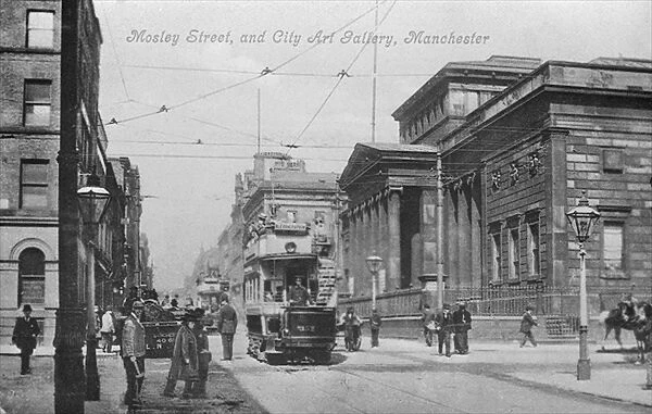 Mosley Street, and City Art Gallery, Manchester, c. 1910 (b  /  w photo)