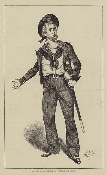 Mr Kendal as William in 'William and Susan'(engraving)