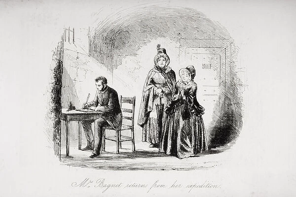 Mrs. Bagnet returns from her expedition, illustration from Bleak House