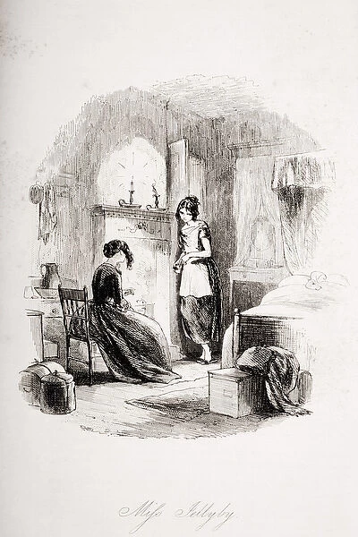 Mrs. Jellyby, illustration from Bleak House by Charles Dickens (1812-70) published 1853