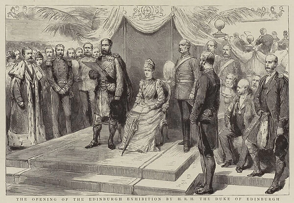 The Opening of the Edinburgh Exhibition by the HRH the Duke of Edinburgh (engraving)