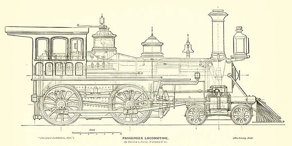 Passenger Locomotive, by Burnham, Parry, Williams and Company (engraving)