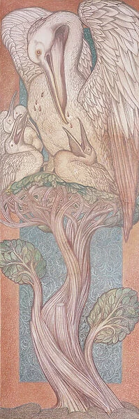 The Pelican, cartoon for stained glass for the William Morris Company, 1880 (coloured