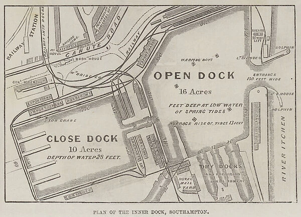 Plan of the Inner Dock, Southampton (engraving)