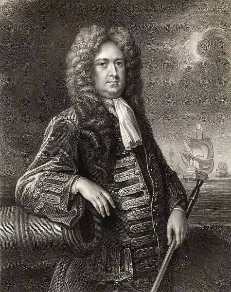 Sir George Rooke, engraved by W. Holl, from The National Portrait Gallery Volume IV