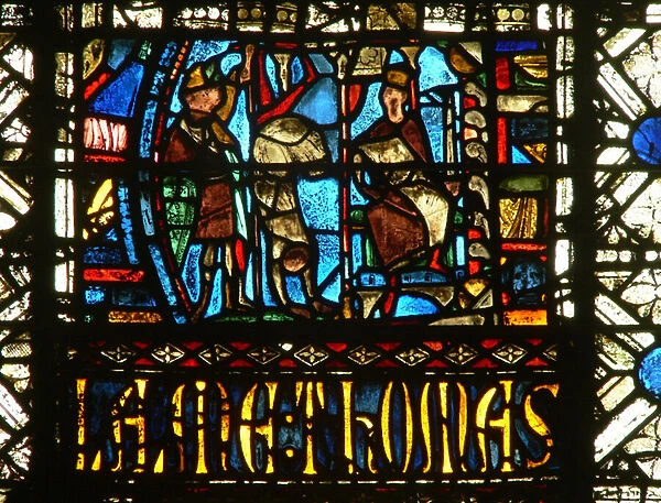 Window s-XXX depicting David feigns madness (stained glass)