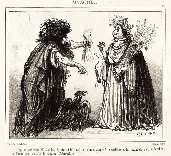Ama da e Charles Henri Cham, Jupiter sommant Mr. Charles Dupin, 1858, lithograph