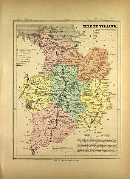 Map of Ille Et Vilaine, France