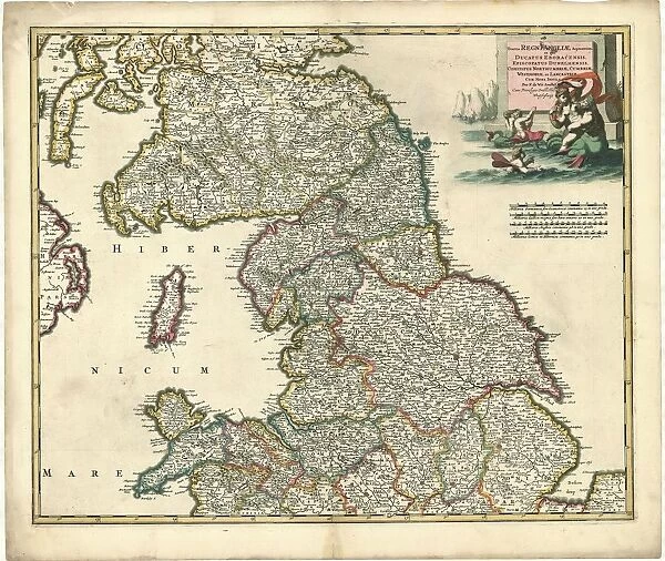 Map Tractus regni Angliae septentrion quo ducatus Eboracensis