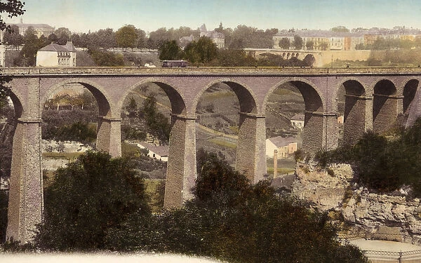 Passerelle Viaduc Old trams Luxembourg Horse-drawn trams