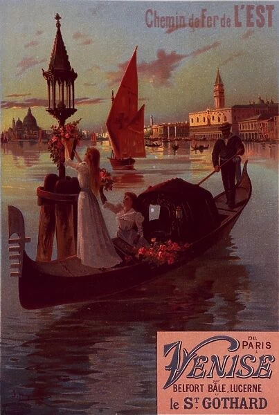 Poster for la Compagnie de l Est : Venise. D Alesi, F. Hugo (1849-1906), Artist
