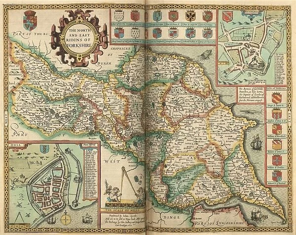John Speeds map of the North and West Ridings of Yorkshire, 1611