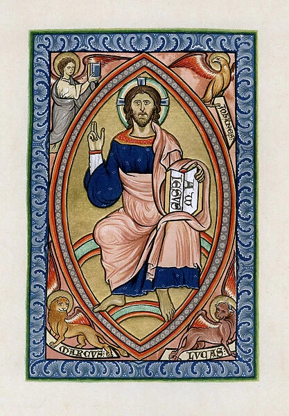 Christ in glory with the symbols of the four Evangelists, c1200