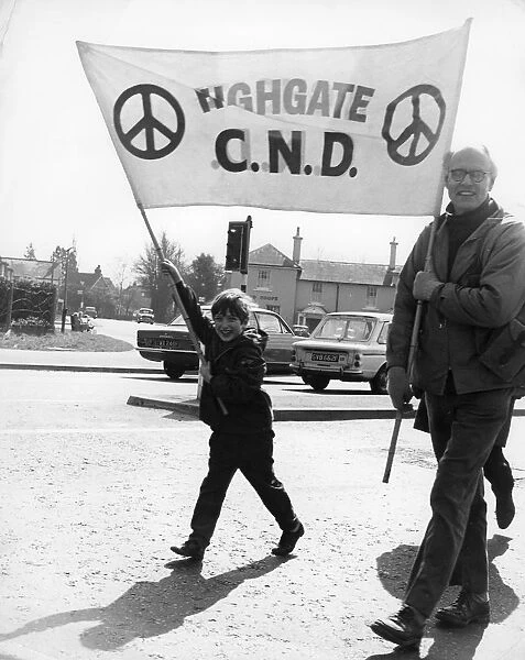 CND demo, Horley, Surrey, c1968