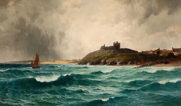 Coastal Scene With Criccieth Castle, 1892. Creator: William Joseph King