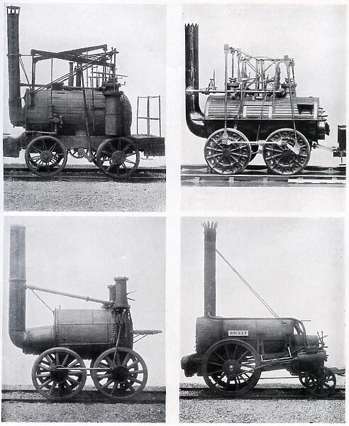 Early locomotives, 19th century, (c1920)