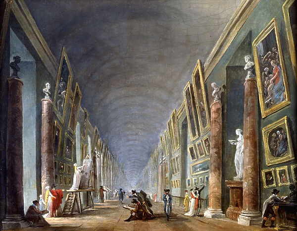 The Grand Gallery, Louvre, Paris, 1801-1805. Artist: Robert Hubert