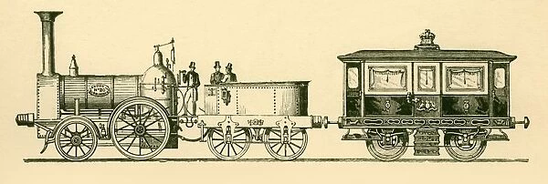 Locomotive and Royal Saloon, London and Birmingham Railway, 1843, 1930. Creator: Unknown