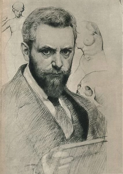 Portrait of the Artist: Pencil Drawing by Sigmund Lipinsky, c1893-1924, (1924). Artist: Sigmund Lipinsky