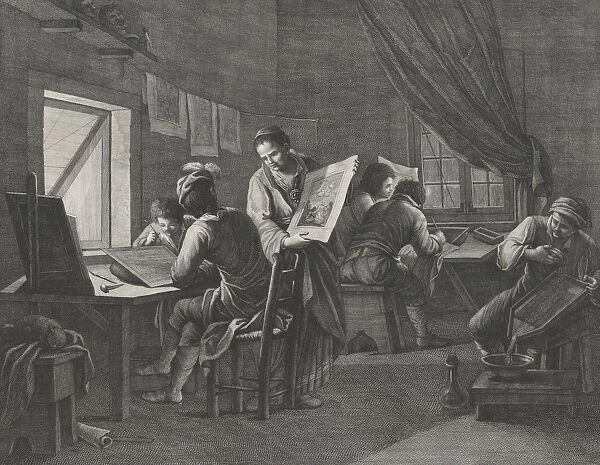 The Printmaking Workshop, 1750-1800. 1750-1800. Creator: Pellegrino dal Colle