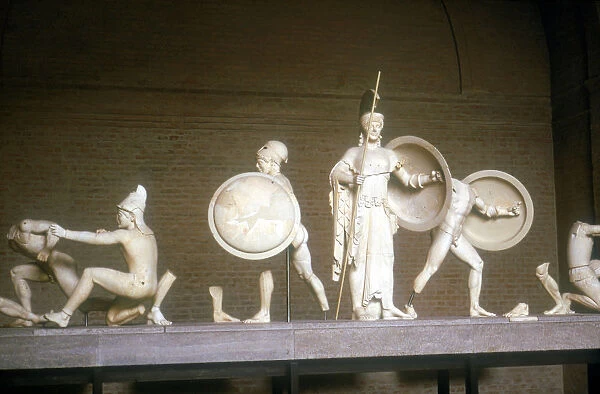 Reconstruction of part of the West Pediment of the Temple of Aphaia, Aegina, Greece, c500 - 480 BC