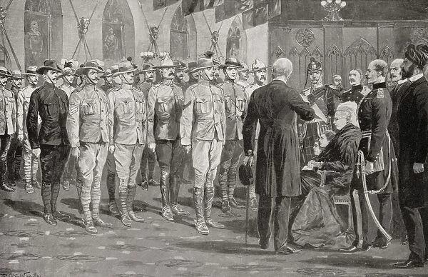 The Inspection Of Colonial Soldiers At Windsor Castle By Queen Victoria, November 16, 1900. From South Africa And The Transvaal War, By Louis Creswicke, Published 1900