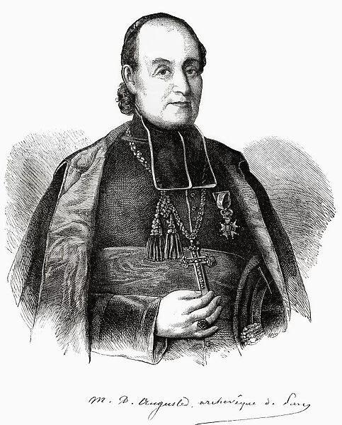 Marie-Dominique-Auguste Sibour, 1792 - 1857. French Catholic Archbishop of Paris. From L Univers Illustre, published Paris, 1859