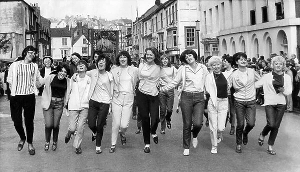Dancing in the street at Durham Miners Gala in 1966