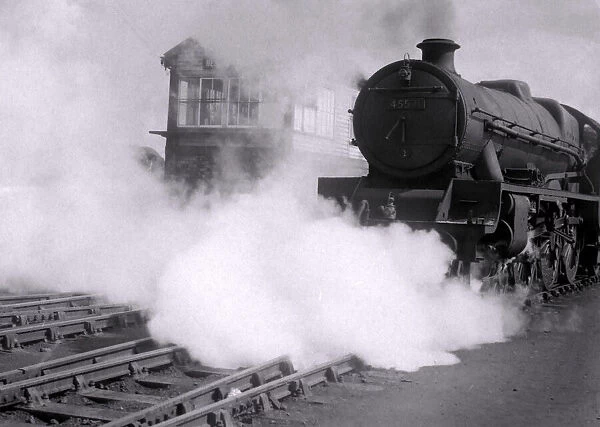 A steam train pulling into Bescot Railway Yard taken circ 1959