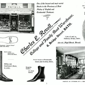 Advert for Charles E. Revell, Boot Warehouse, Bath