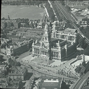 Aerial view of Portsmouth Guildhall prior to its bombing
