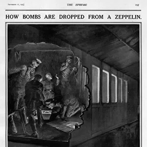 How bombs are dropped from a Zeppelin