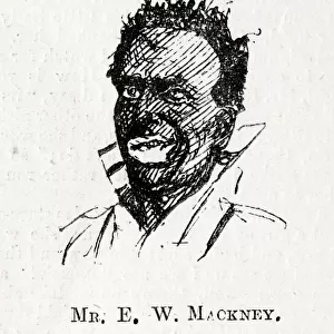 Cartoon, E W Mackney, Ethiopian entertainer