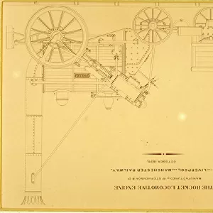Diagram of the Rocket locomotive engine, 1829