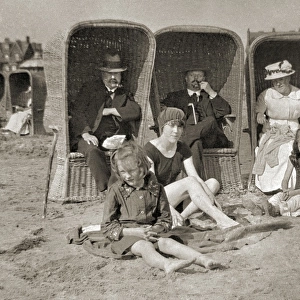 Family on holiday at Lytham St Annes, Lancashire