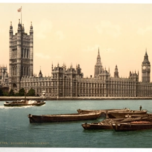 Houses of Parliament from the river, London, England