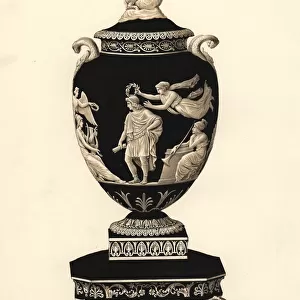 Large Homeric vase and pedestal
