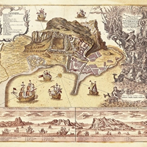 Map of Gibraltar (XVIIIIth c. ). Etching