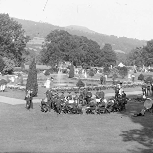Military band at a country house, Crickhowell, Mid Wales