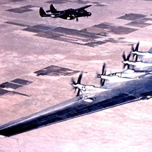 Northrop XB-35 -seen with a P-61, this all-wing bomber