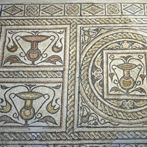 Roman mosaic. Decoration with vessels. 1st century AD. From