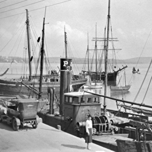 Ships and boats in a harbour