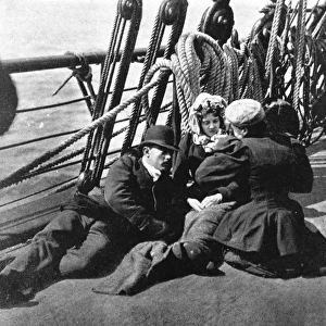 Steerage passengers on an emigrant ship, a family