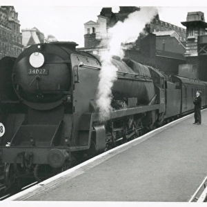Taw Valley railway engine, Charing Cross Station, London